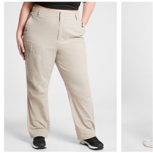 Size 26‎ 3X ATHLETA Trekkie Utility Cargo Pants Tan Ecru NEW